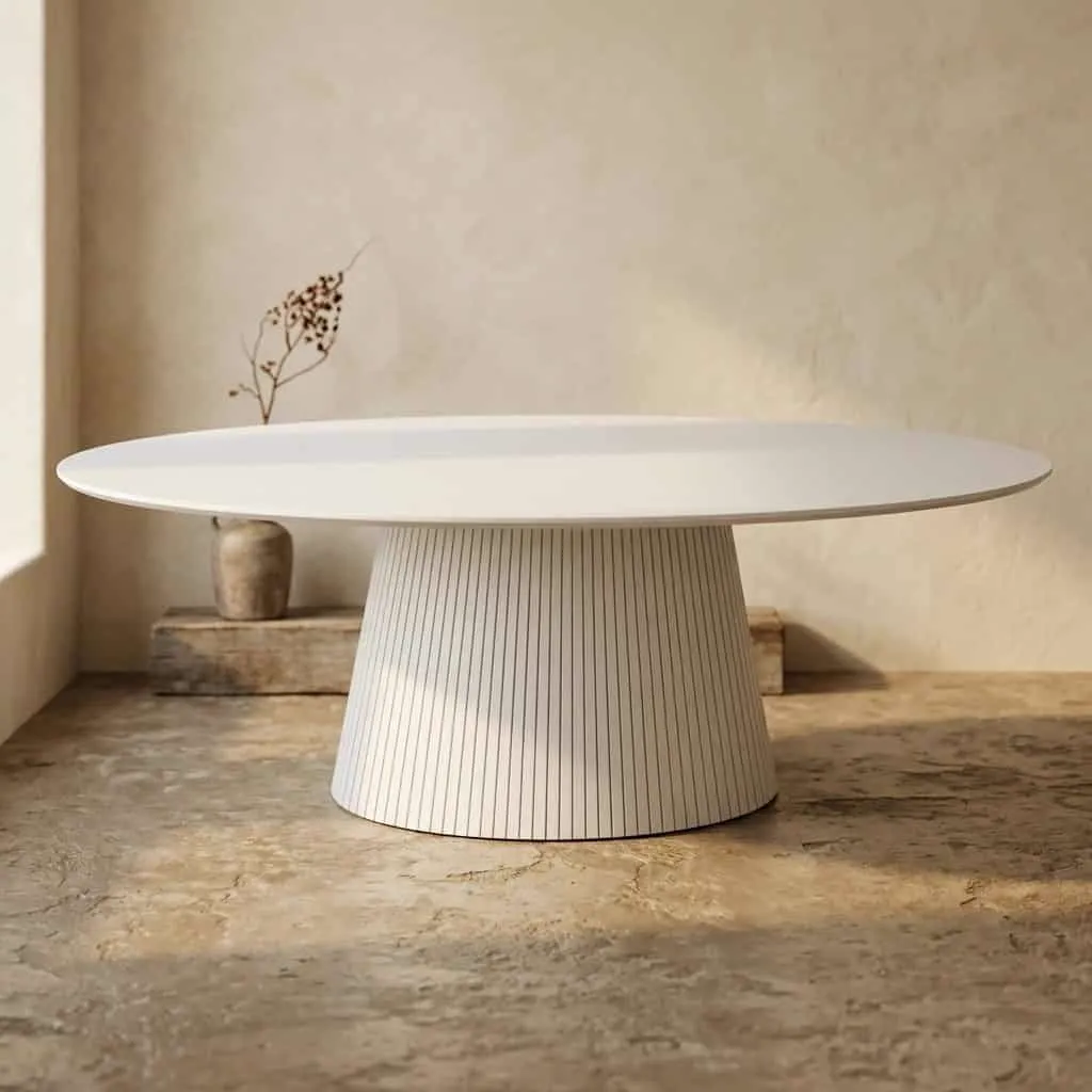 Ovale eettafel Solana Zand Mangohout 210 cm