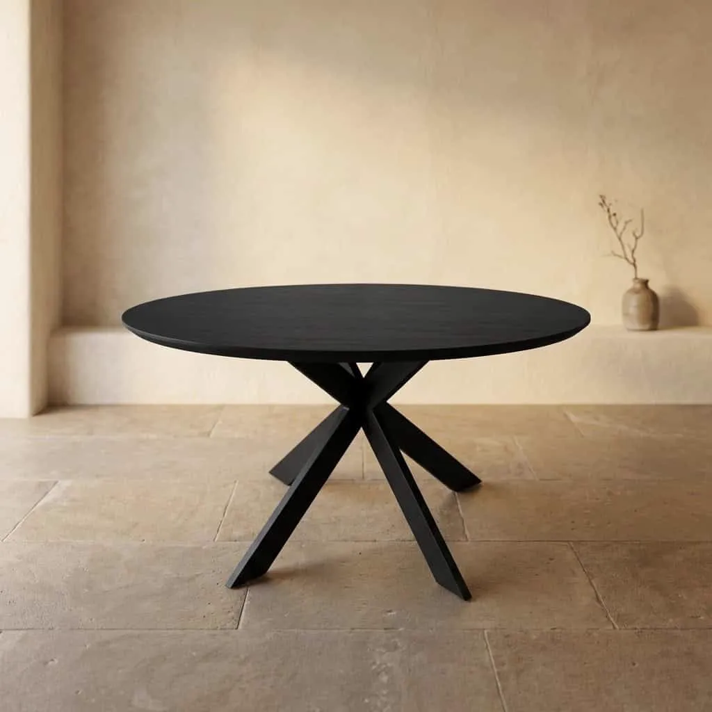 Ronde eettafel Ferris Zwart Eikenhout 150 cm